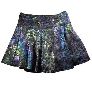 CVG Womens Medium Black Iridescent Snake Print Skirt Built-In Shorts back pocket
